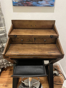 Distressed Antique World Market and Black Wood Secretary Desk