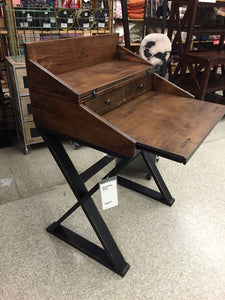 Distressed Antique World Market and Black Wood Secretary Desk