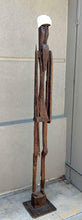 Load image into Gallery viewer, 6&#39; tall tribal warrior with spear hand carved
