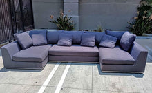 Load image into Gallery viewer, modani 3 piece blue modular sectional couch blue free delivery
