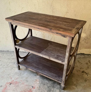 world market solid wood rustic bookshelf side table