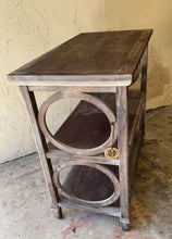 Load image into Gallery viewer, world market solid wood rustic bookshelf side table
