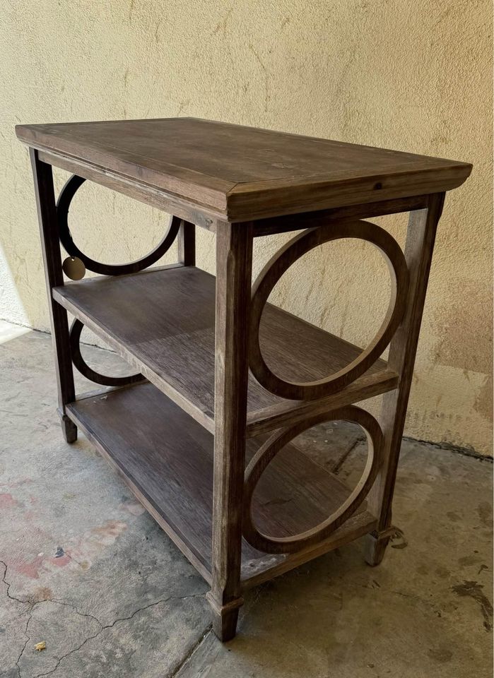 world market solid wood rustic bookshelf side table