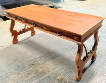 Load image into Gallery viewer, rustic folk art oak handmade farmhouse table desk Size L 69 x W 30 x H 32”
