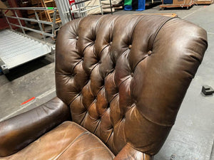 Restoration Hardware Leath tufted armchair