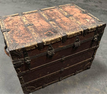 Load image into Gallery viewer, unique steampunk 1950’s rustic treasure chest prop or storage
