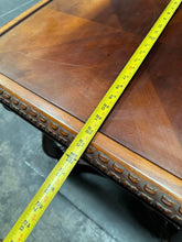 Load image into Gallery viewer, vintage solid wood chess / checkers gaming table side table 31”
