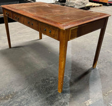 Load image into Gallery viewer, 1978 vintage leather top oak executive desk 4.5’ x 2.5’ Rental
