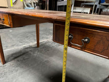 Load image into Gallery viewer, 1978 vintage leather top oak executive desk 4.5’ x 2.5’ Rental
