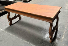 Load image into Gallery viewer, rustic folk art oak handmade farmhouse table desk Size L 69 x W 30 x H 32”
