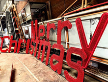 Load image into Gallery viewer, huge 25’ Merry Christmas light up sign prop/ parties or rental
