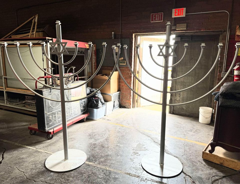 Two 6.5’ x 5.5’ 9 branched Hanukkah Menorah